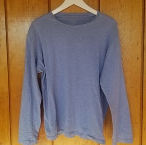 BR 100% Cotton Fitted Crew Long Sleeve Shirt, L